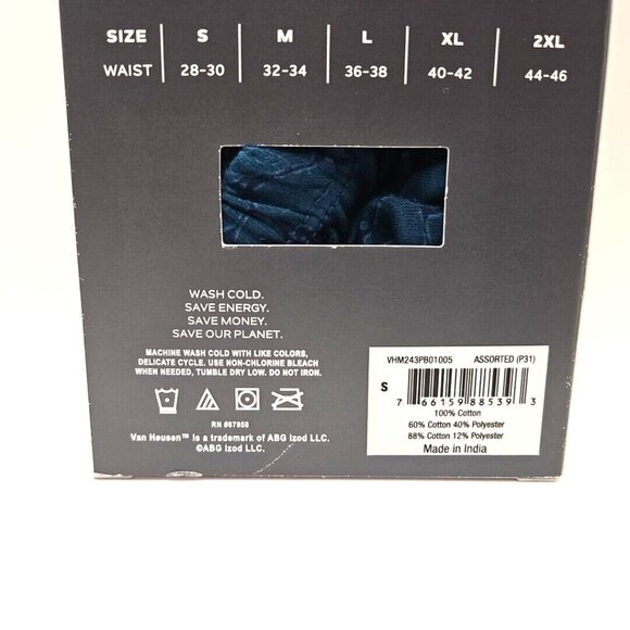 5 Pack Van Heusen Underwear Low Rise Briefs S 28-30  Multicolor Green & Blue NWT - Picture 8 of 16